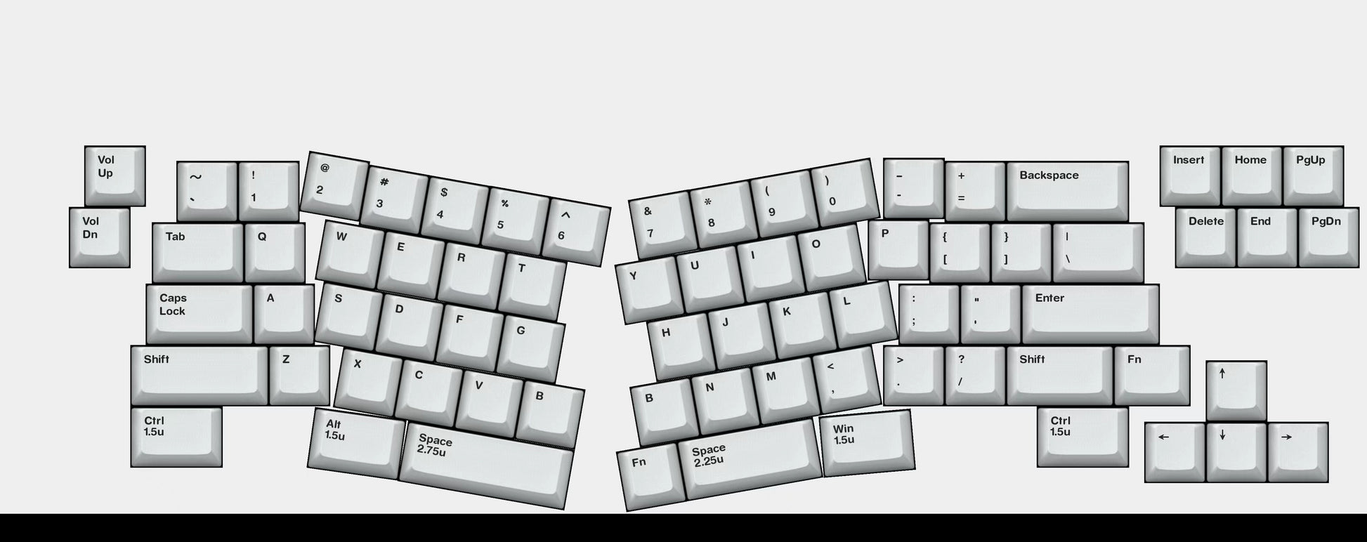 [Group Buy] Fox Lab Sand Glass Ergo 70% Keyboard Parts